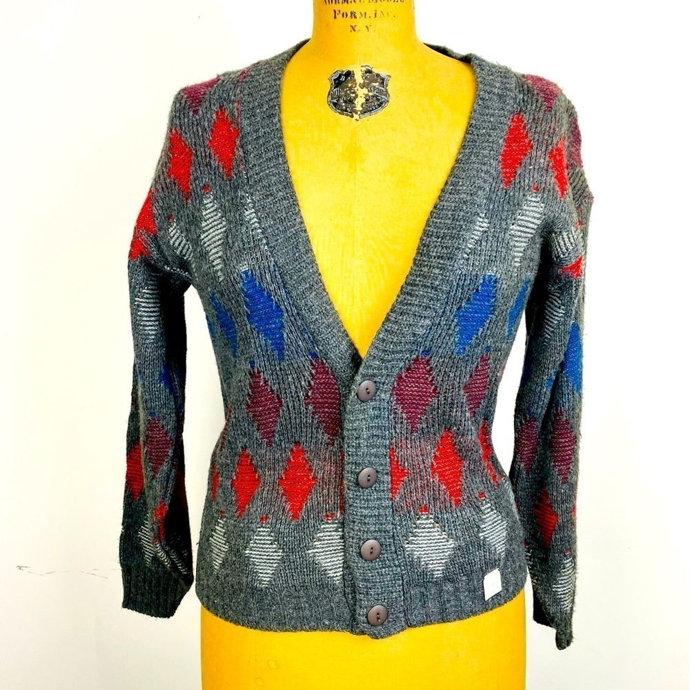 Vintage Exchange Unlimited Cardigan V Neck Sweater, Grandpa Sweater, XS, NOS